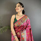 Joban Fashion Hot Pink Banarasi Soft Silk Woven Saree | Swadesiicart
