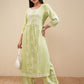 Vishudh Floral Embroidered A Line Kurta with Palazzos - Swadesiicart