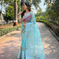 Vamsee Mehar Sea Green Organza Saree - Swadesiicart