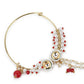 Gold-Polished White Red Kundan Studded Beaded Chained Nose Ring - Ruby Raang | Swadesiicart