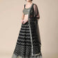 Jyoti Fashion Black Sequence with Thread Zari Embroidery Georgette Lehenga Choli with Dupatta | Swadesiicart