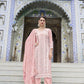Jyoti Fashion Women's Pink Faux Georgette Heavy Embroidery and Moti Work Kurta Set | Swadesiicart