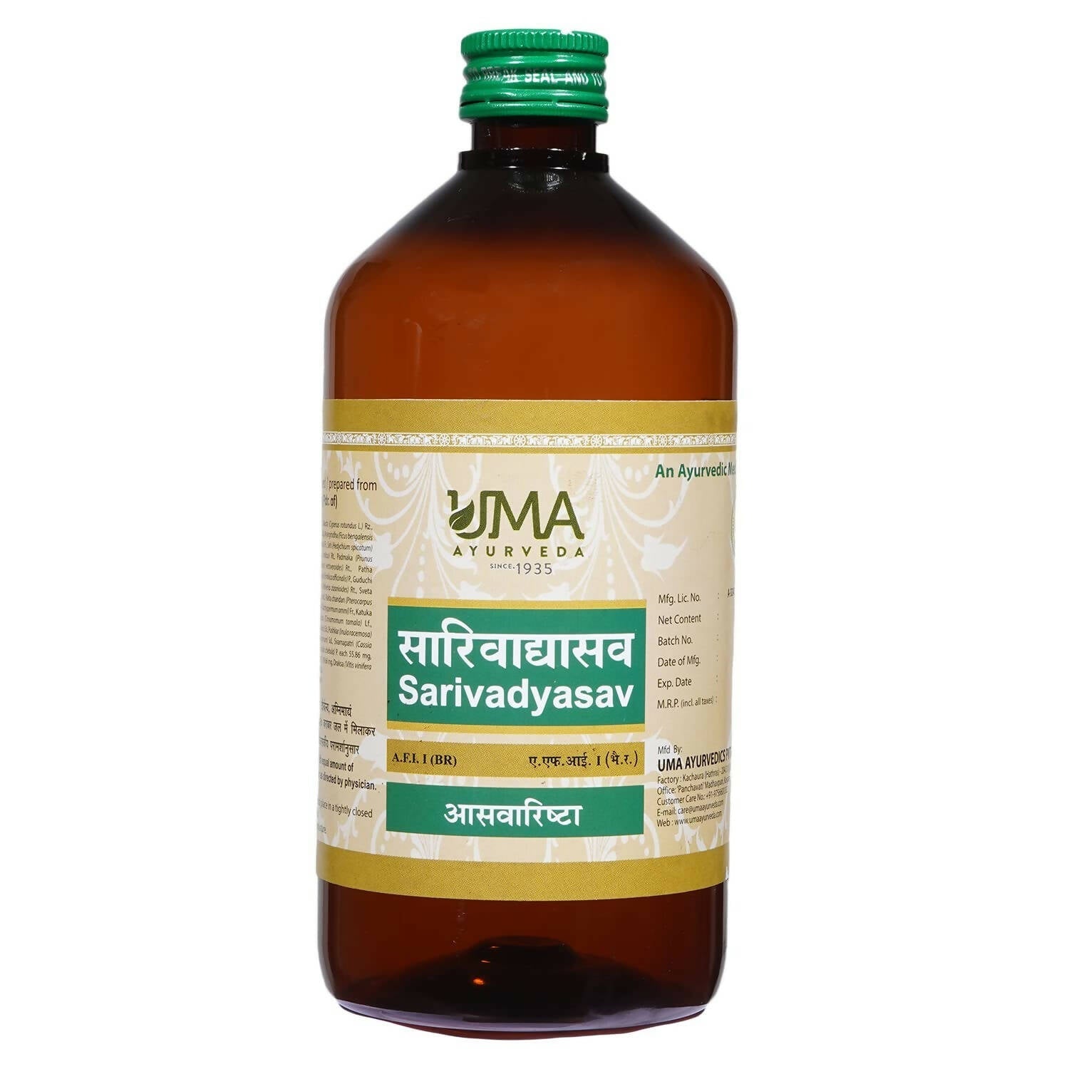 Uma Ayurveda Sarivadyasava Syrup - Uma Ayurveda