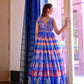 Casual Designer Blue Cotton Silk Gown - Anbazaar