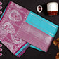 DEIANA'S Beautiful Designer Golden zari Soft Lichi Silk Saree - Blue - Swadesiicart
