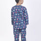 Breathables Kids Cotton Owl Print Co-Ord Night Suit – Navy Blue