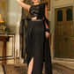 Janasya Black Georgette Sequined Saree and Blouse | Swadesiicart