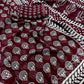 Maroon Poly Georgette Ajrak Saree with Unstitched Blouse - Hiral Fashion | Swadesiicart