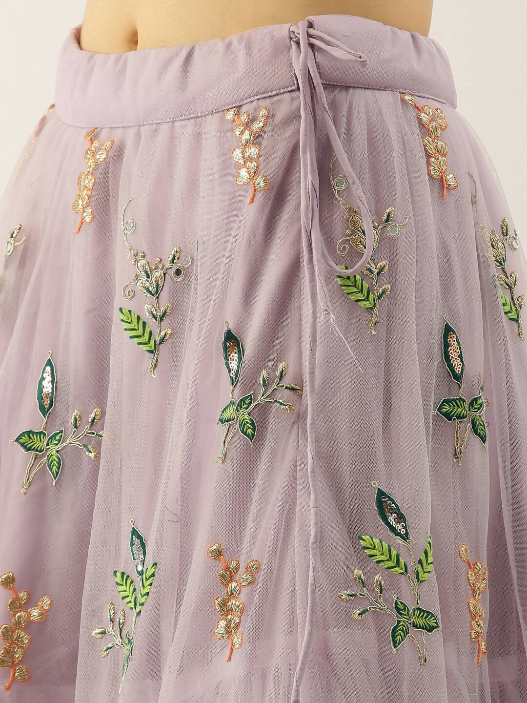 House of Panchhi Lavender - Net Embroidered Sequence Lehenga | Swadesiicart