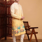 Yellow Cotton Printed Chikankari Embroidery Work Kurta - Mahotsav | Swadesiicart