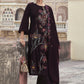 Jyoti Fashion Women's Wine Velvet Resham Thread with Jari & Sequin Kurta with Trouser & Dupatta | Swadesiicart