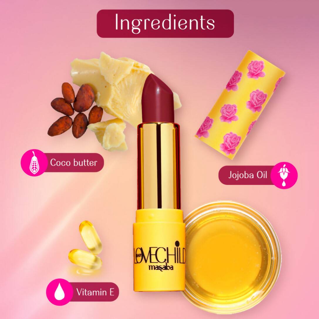 LoveChild By Masaba Gupta Rani Core Luxe Matte Lipstick - Poppy Pink | Swadesiicart