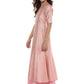Ahalyaa Women's Pink Poly Silk Gold Foil Print Kurta | Swadesiicart