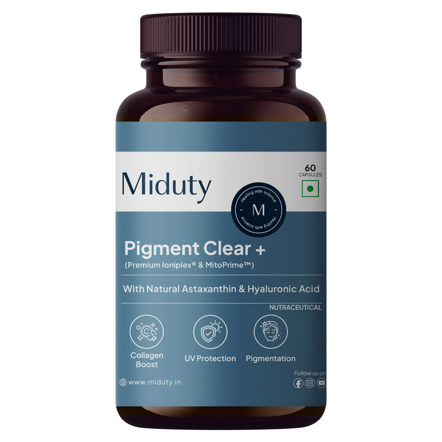 Miduty by Palak Notes Pigment Clear+ Oral Sunscreen Capsules | Swadesiicart