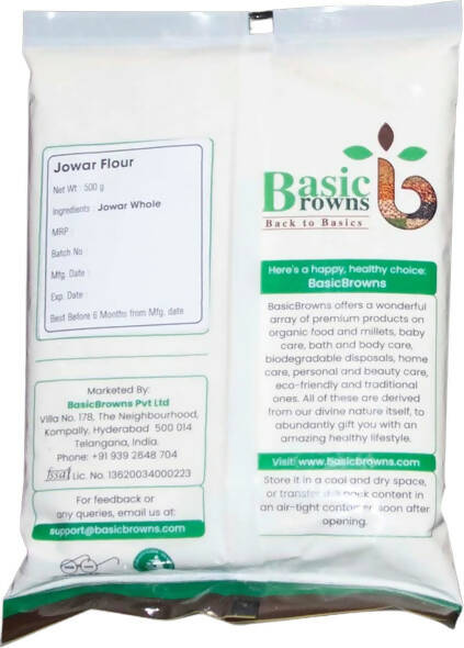 BasicBrowns Jowar Flour - Swadesiicart