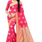 Vamika Weaving Banarasi Jacquard Pink Saree | Swadesiicart