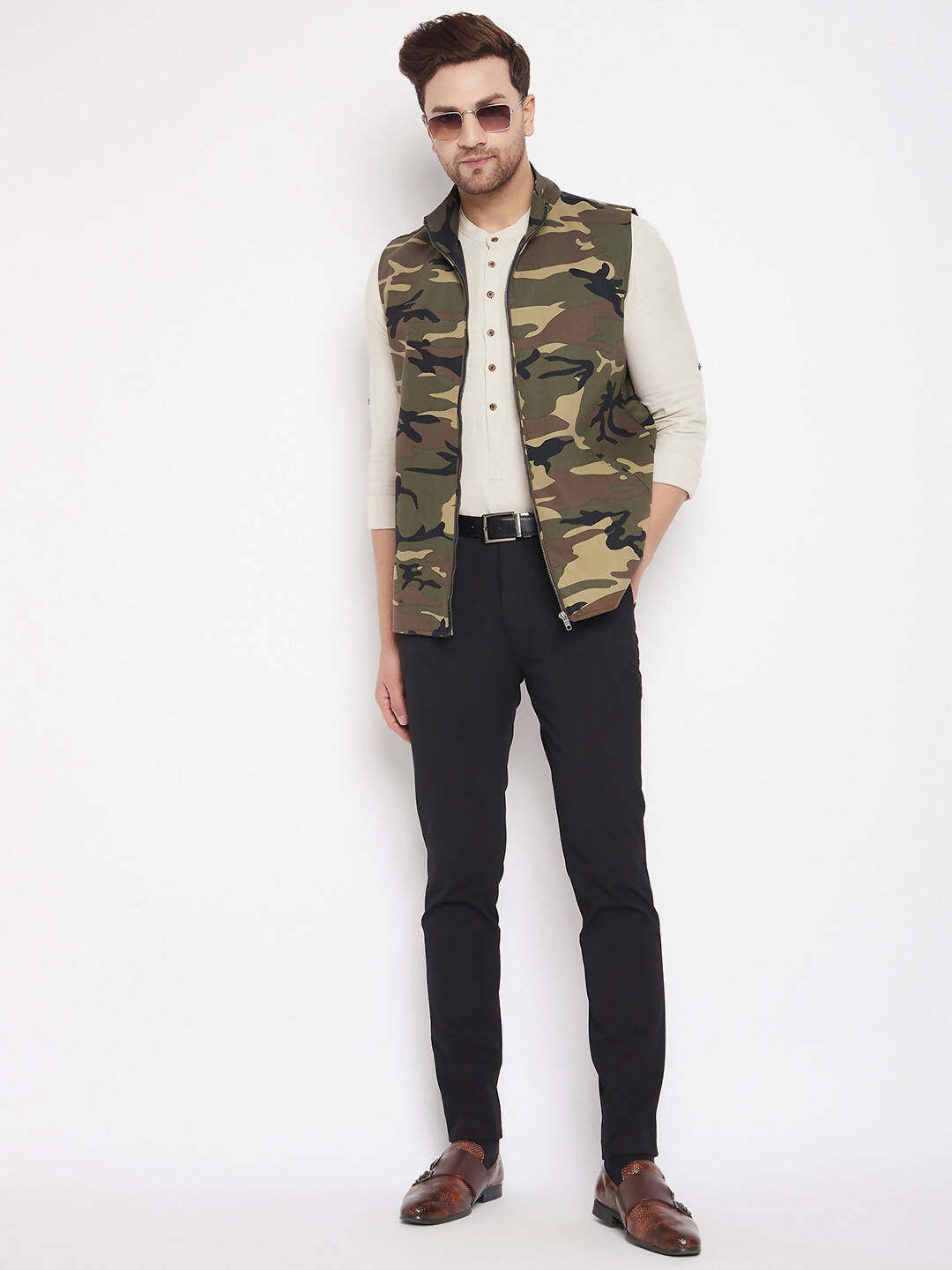 Even Apparels Multi Cotton Men Woven Nehru Jacket | Swadesiicart