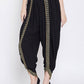 Indian Clothing Cheera Women’s Black Dhoti With Golden Lace - Cheera