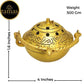 Tamas Brass Small Dhoop Burner with Handle and Lid (Golden) | Swadesiicart