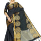 Mimosa Women's Banarasi Tussar Silk Black Saree | Swadesiicart