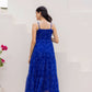 Aayaa Designer crape hand work Multi indo western - Blue
