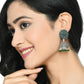 Mominos Fashion Joharkamal Kundan work Jhumka with Green Beads - Swadesiicart