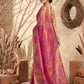 Anaita Magenta Tissue Silk Woven Saree With Blouse