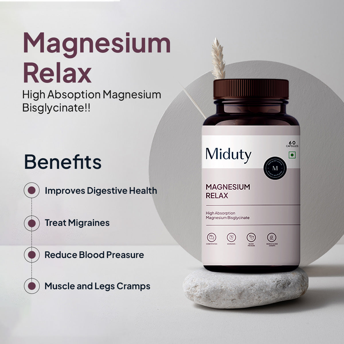 Miduty by Palak Notes Magnesium Relax Capsules - Swadesiicart