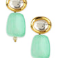 Gold-Polished Contemporary Kundan Drop Earrings - Ruby Raang | Swadesiicart