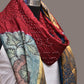 Maroon and Blue Bandhani Kanchipuram Silk Handloom Dupatta with Kalamkari Design - Global Threads | Swadesiicart