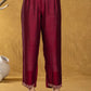 Yufta Maroon Embroidered Anarkali Kurta Dupatta Set With Cotton Lining - Swadesiicart