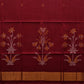 Maroon Khadi Cotton Handloom Saree with Pallu Design - Global Threads | Swadesiicart