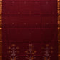 Maroon Khadi Cotton Handloom Saree with Pallu Design - Global Threads | Swadesiicart