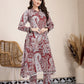Yufta Maroon Pure Cotton Boho Print Co-Ord Set - Swadesiicart