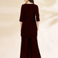 Yufta Maroon Velvet Zari Work CoOrd Set - Swadesiicart