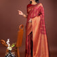Anaita Maroon Banarasi Silk Woven Saree With Blouse