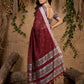 Anaita Maroon Linen Cotton Zari Work Saree With Blouse