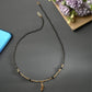 AanyaCentric Gold-Polished Short Mangalsutra Set with Earrings