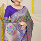 Jyoti Fashion Women's Green Patola Silk Zari Woven Saree with Blouse | Swadesiicart