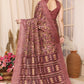 Aafreen Partywear Designer Maroon Khadi Fancy Saree