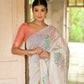 Vishnu Weaves Women's Peach Muga Cotton Woven Saree with Blouse - Swadesiicart