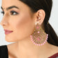 Mominos Fashion Johar Kamal Golden And Pink Beaded Earrings | Swadesiicart