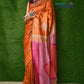 Very Much Indian Handwoven Raw Silk Dupion Saree - Orange With Pink Pallu | Swadesiicart