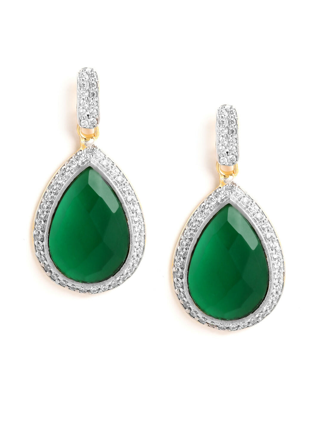 Nuyug 22K Gold Plated Fern Radiance Contemporary Drop Earrings | Swadesiicart
