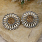 Joban Fashion Women Round Shape Dual Tone Brass Earrings | Swadesiicart