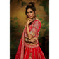 House of Panchhi Red Pure Silk Moti & Zarkan heavy embroidery Lehenga choli & Dupatta | Swadesiicart