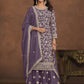 Faux Georgette Purple Embroidered Festive Salwar Suit - Emponline | Swadesiicart