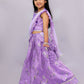 Lil Drama Mishti Purple Lehanga Choli Dupatta Set For Girls | Swadesiicart