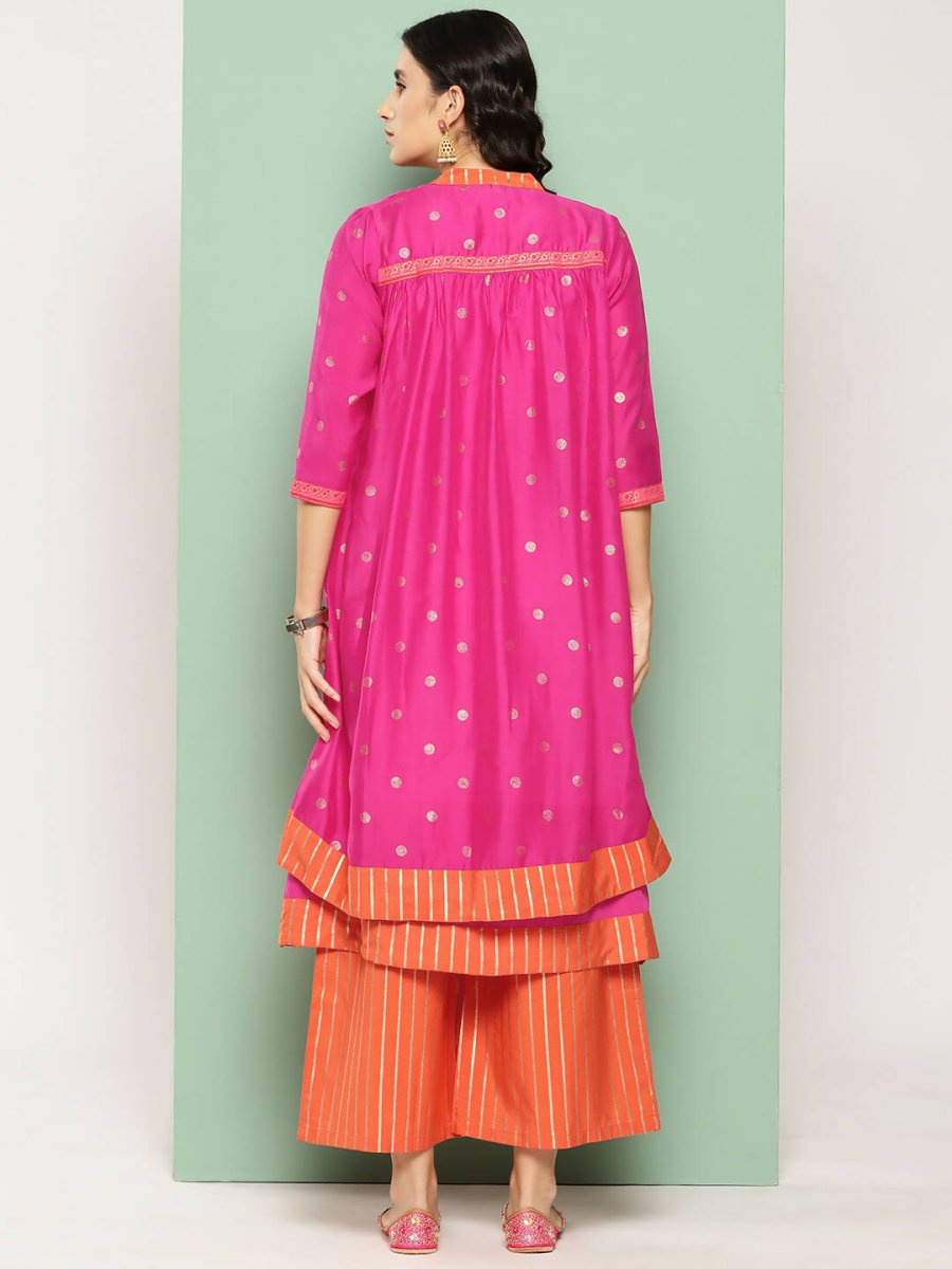 Ahalyaa Women's Traditional wear Kurta Set - Pink | Swadesiicart