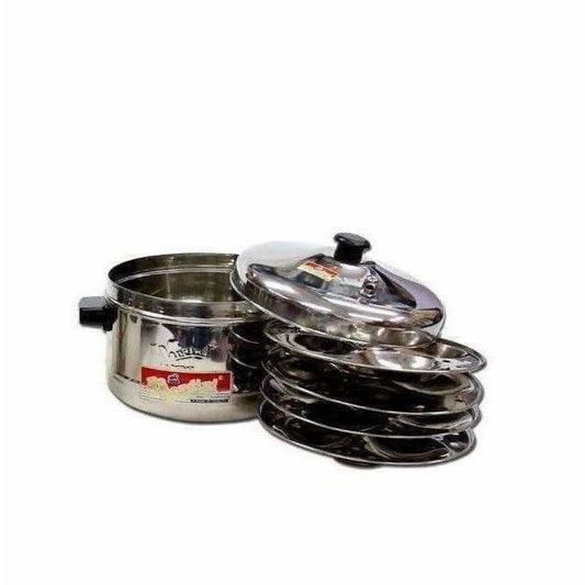 S.K Stainless Steel Idli Stand (4 Plates) Stainless Steel Idli Maker-Idli Cookware - Swadesiicart